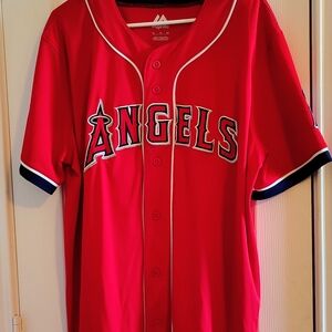 Red Angels Baseball Button Down Shirt XL Gently Worn